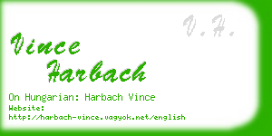 vince harbach business card